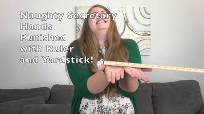 Naughty Secretary Hands Punished with Ruler and Yardstick
